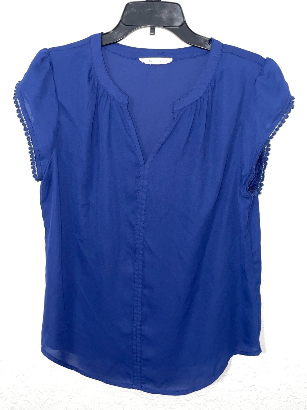 fun 2 fun Cobalt Blue Short Sleeve Blouse